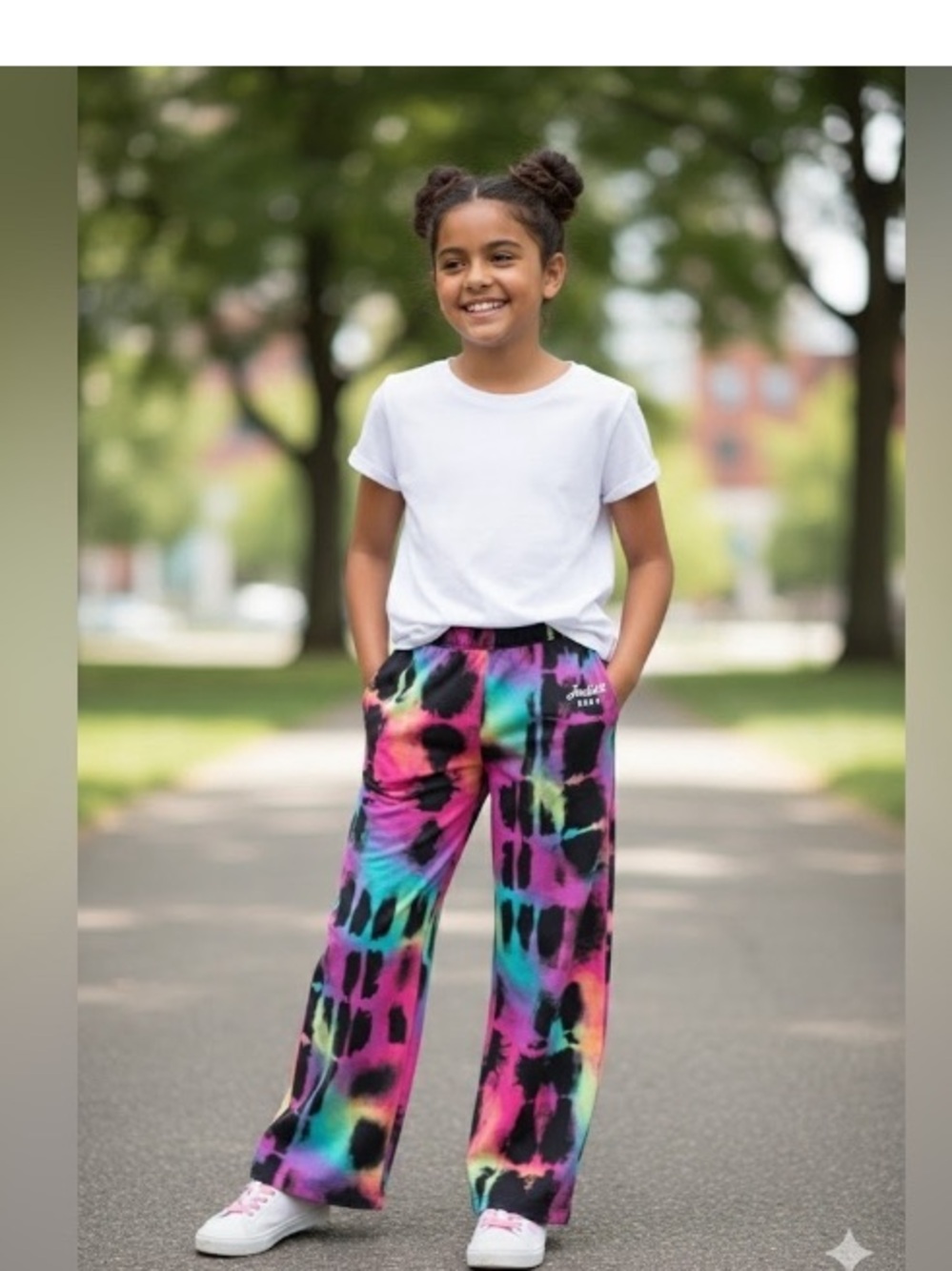 ‘Justice’ Adorable Fleece Wide
Leg Pants Multicolor Elastic Waist Sz Sm (7/8) - Picture 5 of 8